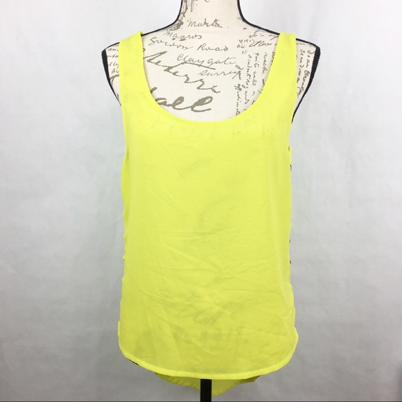 Umgee Lime Green Hi-low Side Cutout Tank Top Sz M - Picture 3 of 8